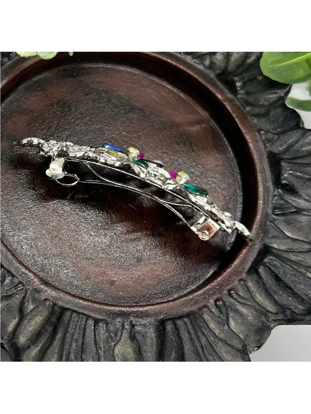 Multicolor Crystal Flower Hair Barrette FINAL PRICE DROP